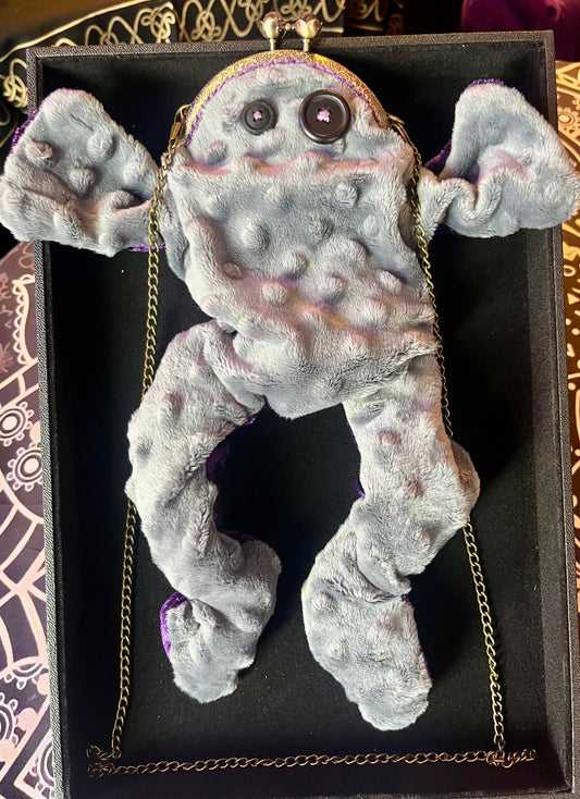 Gray Bumpy Back/Purple Belly Toad Coin Purse With Chain