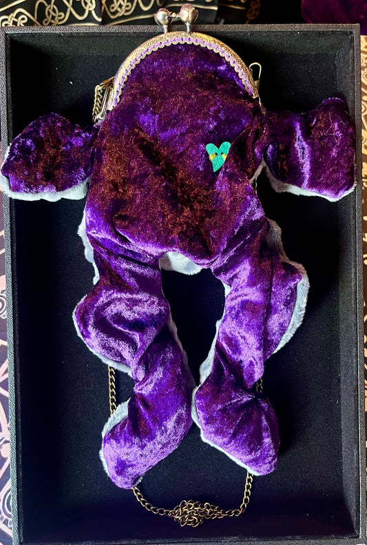 Gray Bumpy Back/Purple Belly Toad Coin Purse With Chain