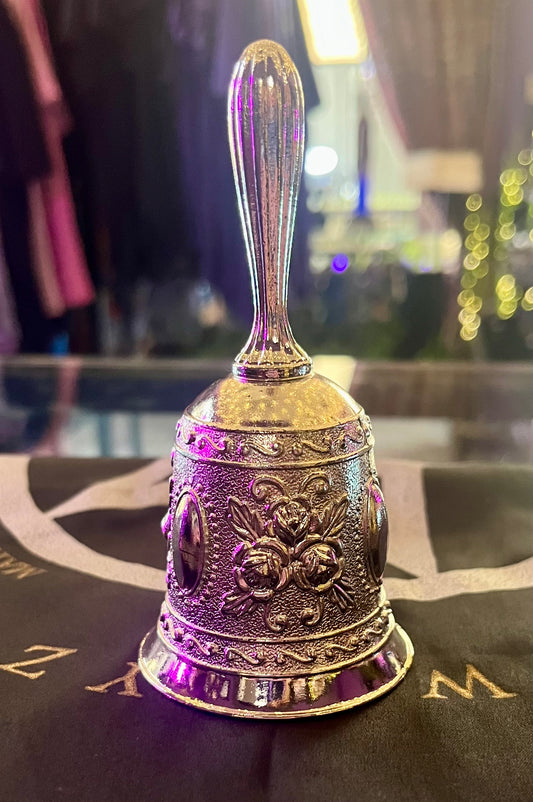 Silver Finish- Floral Design Altar Bell