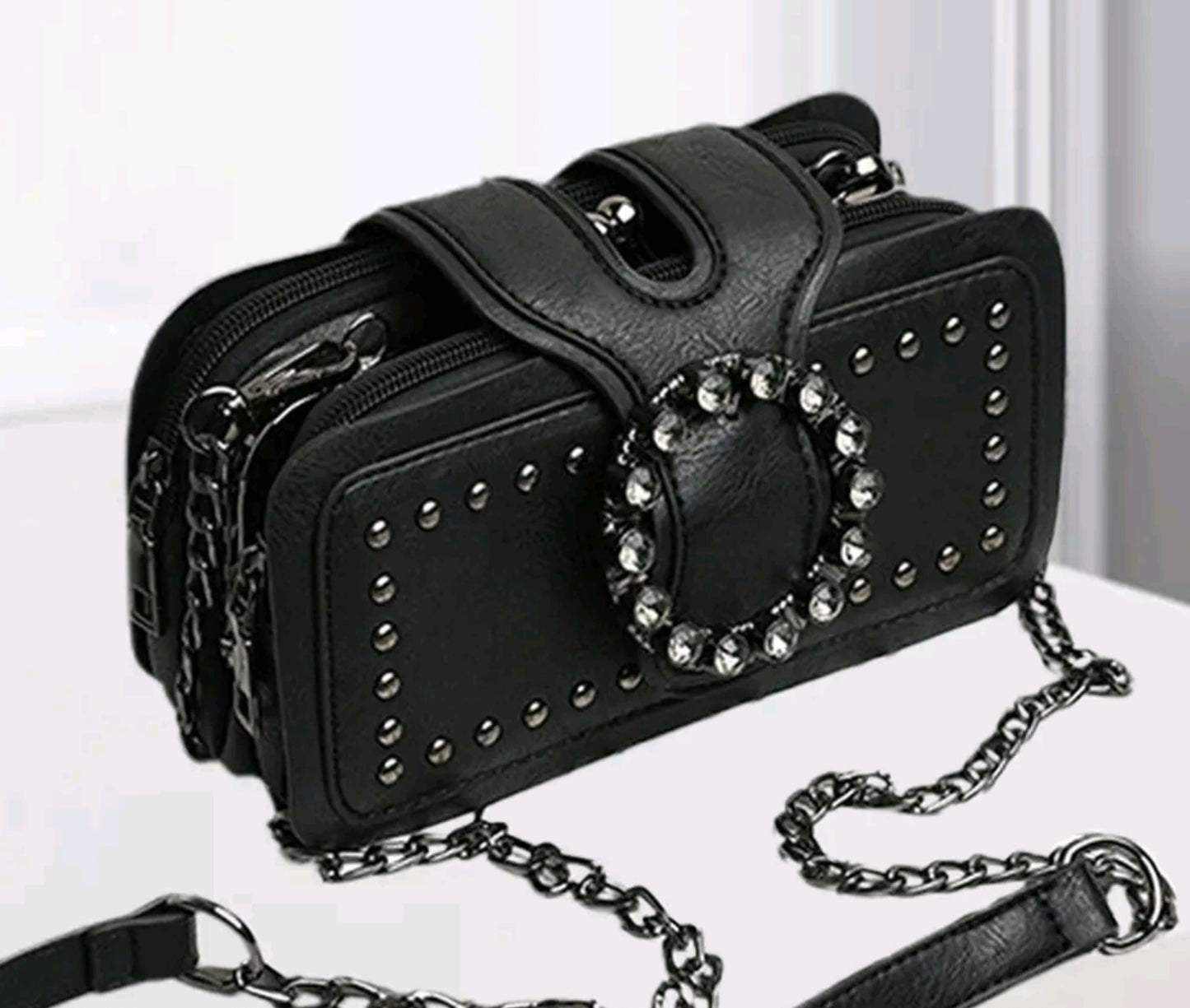 Riveted Purse With Chain