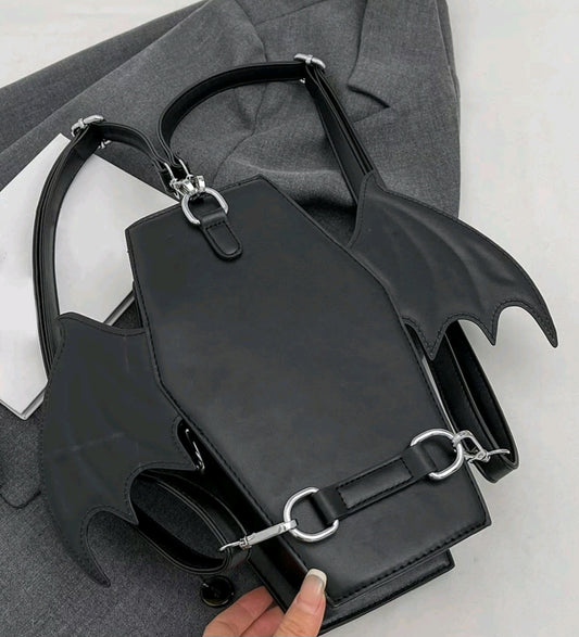 Gothic Coffin Bat Wing Purse