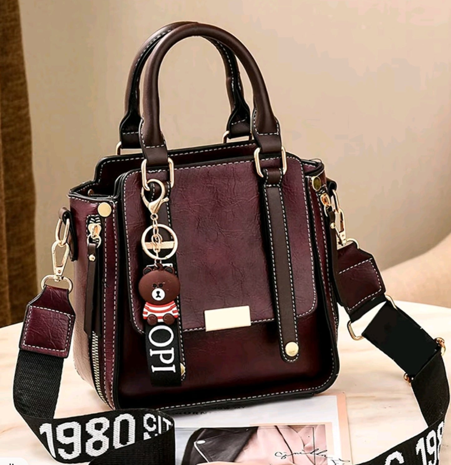 Vintage Zipper Cross Body Bag