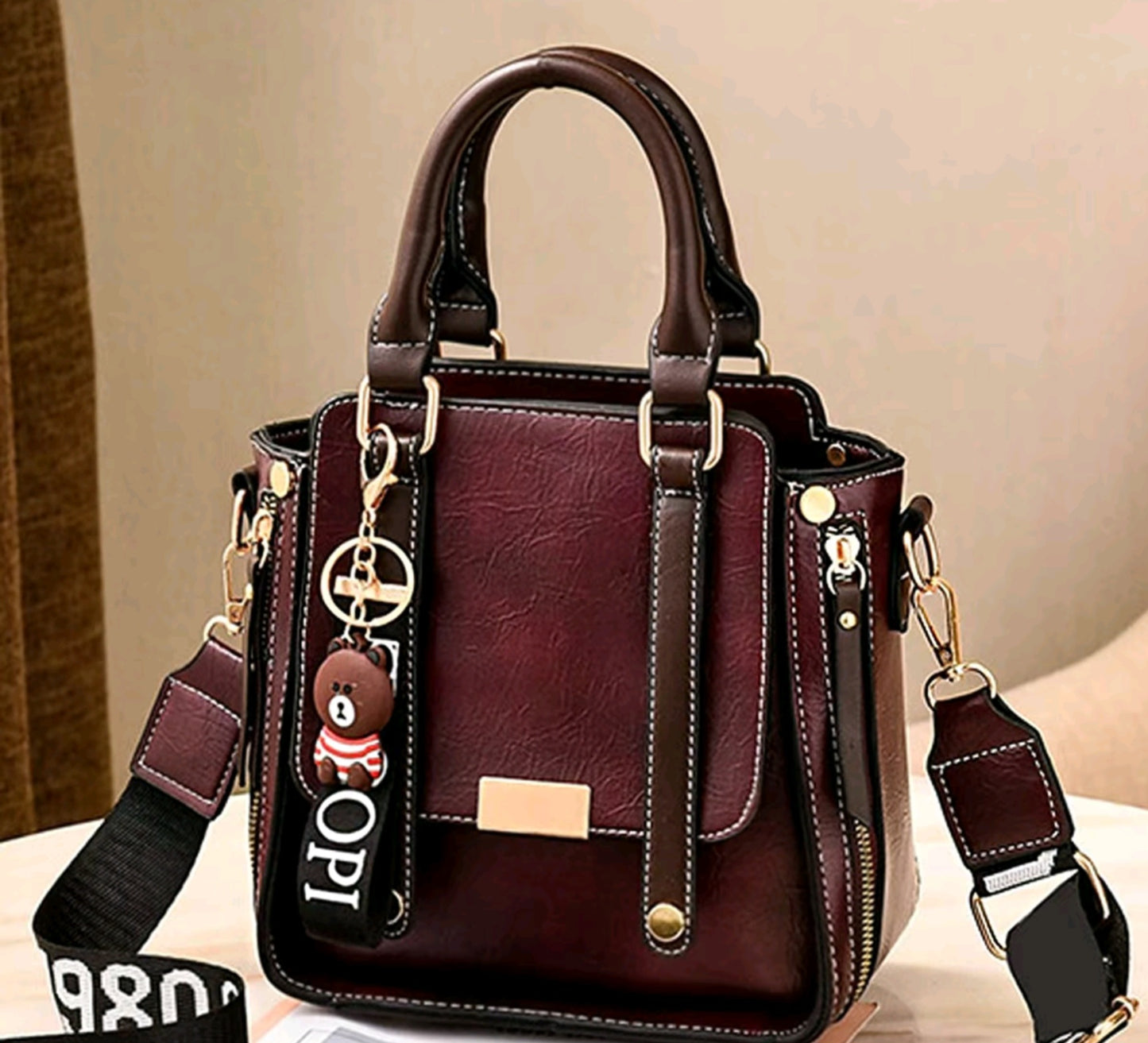 Vintage Zipper Cross Body Bag