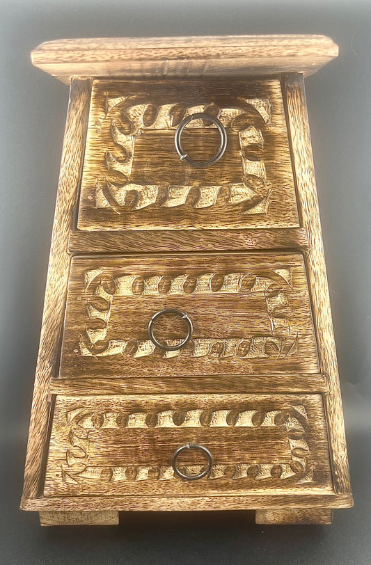 Triple Crescent Moon Three Drawer Chest