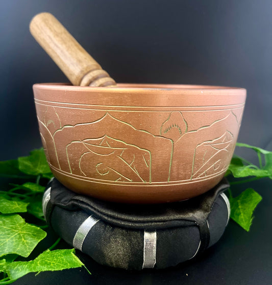 Tibetan Singing Bowl 5" With Cushion And Striker