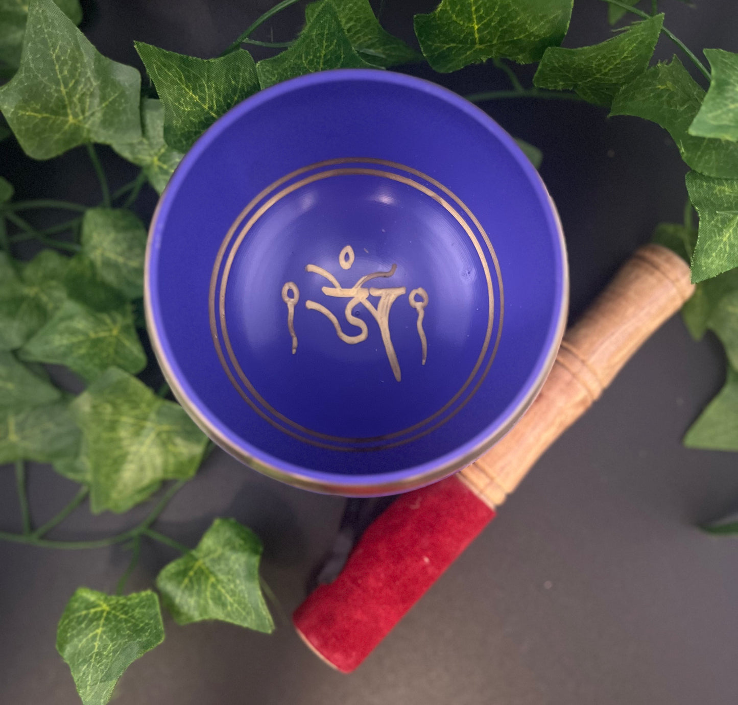 Violet Tibetan 4" Singing Bowl With Cushion And Striker