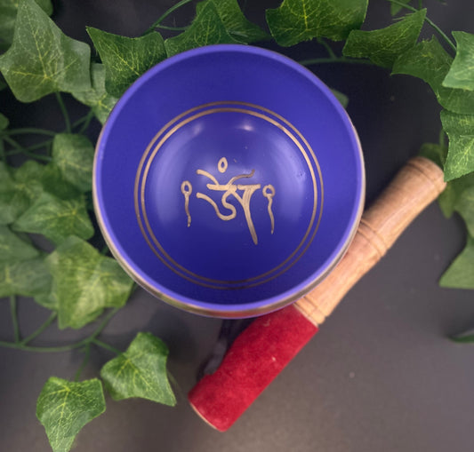 Violet Tibetan 4" Singing Bowl With Cushion And Striker