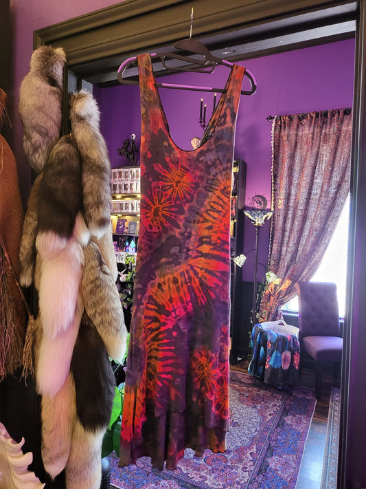 Tye Dye Cocktail Dress with Braided Back