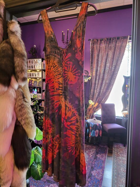 Tye Dye Cocktail Dress with Braided Back