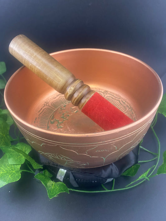 Buddha Design Tibetan Singing Bowl – 6” Brass with Mallet