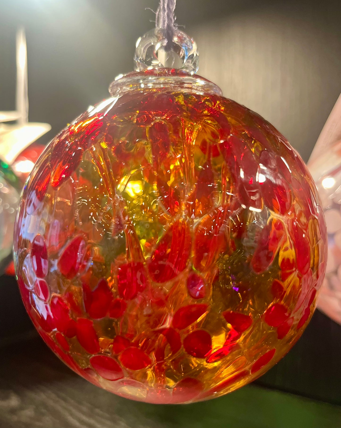Ruby And Garnet Witches Ball With Tree