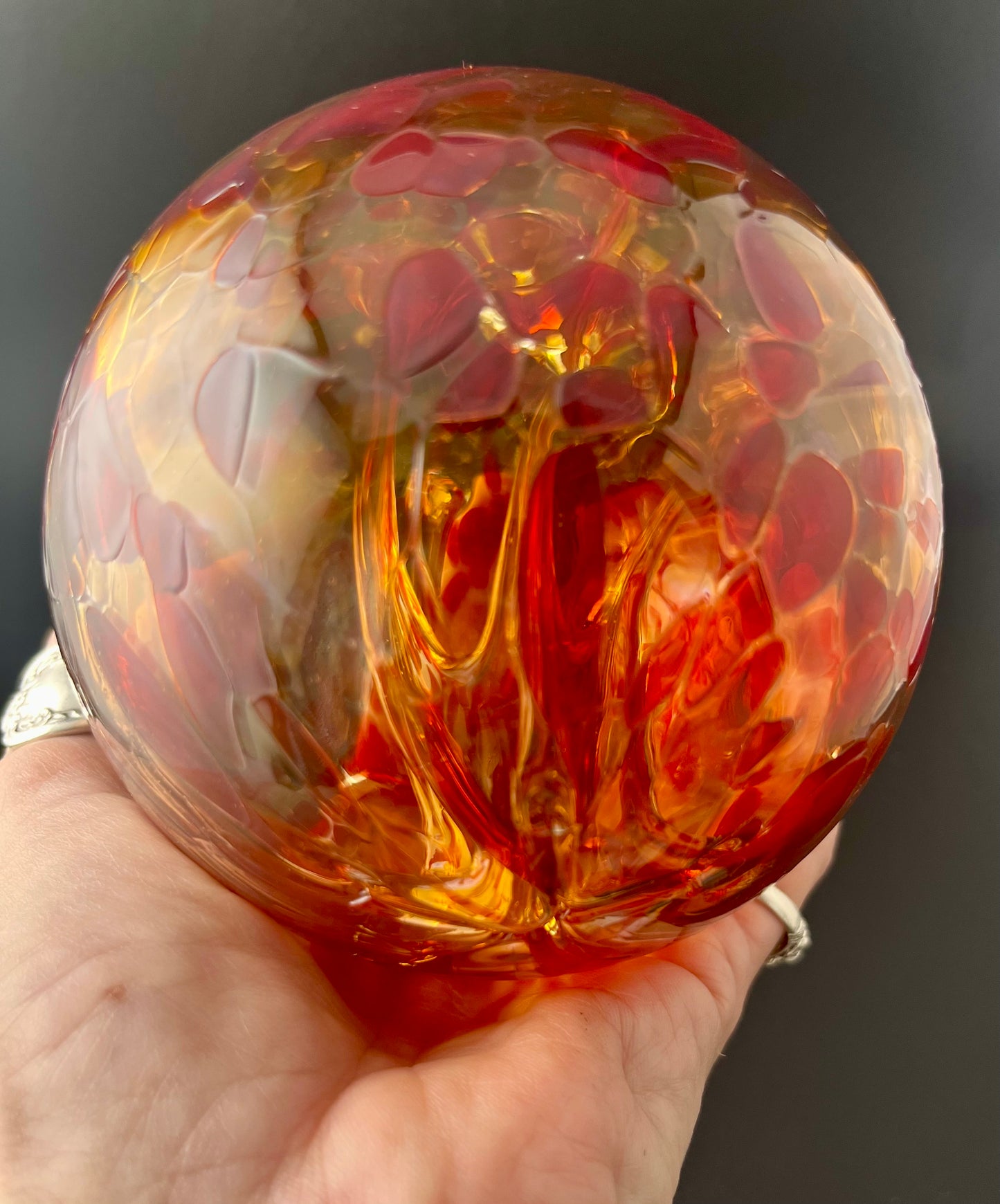 Ruby And Garnet Witches Ball With Tree