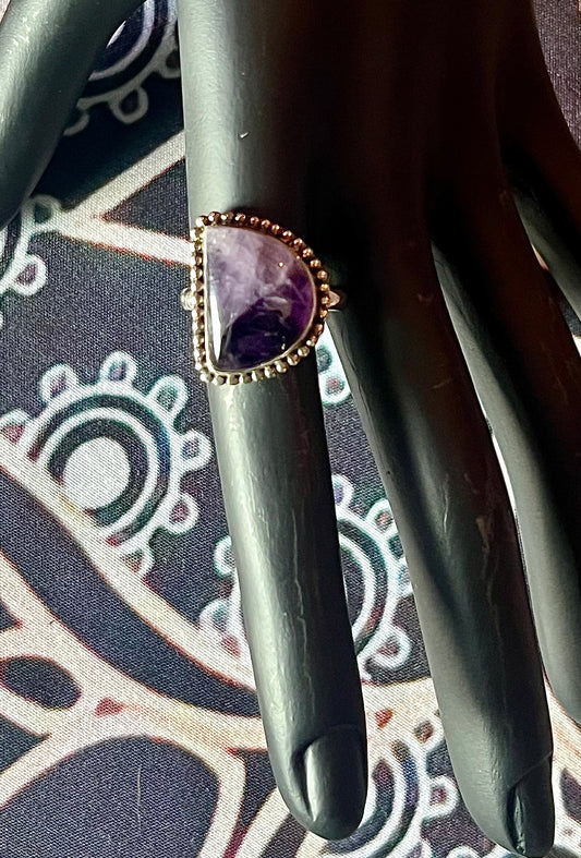 Amethyst Half Circle Ring