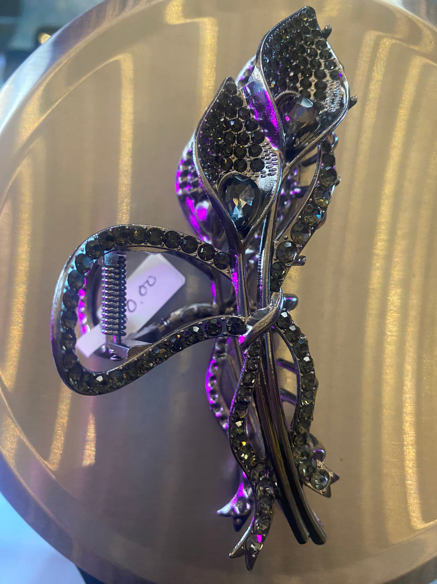 Black Leaf Sparkle Hair Claw