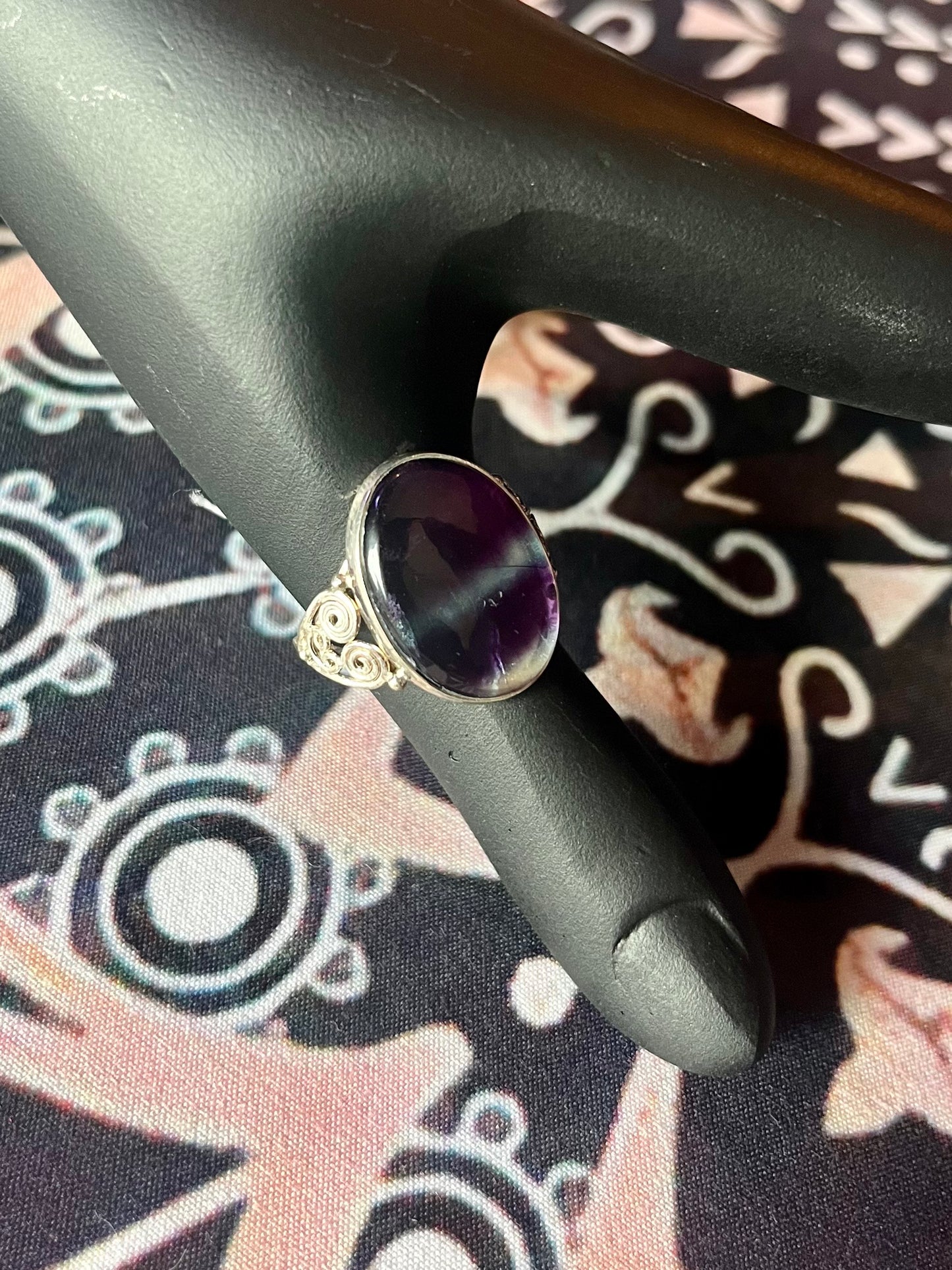 Large Oval Fluorite Ring