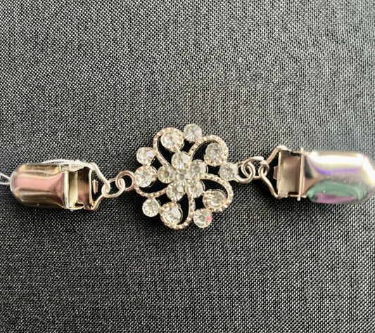 Cloak/Sweater Clasp - Rhinestone Flower