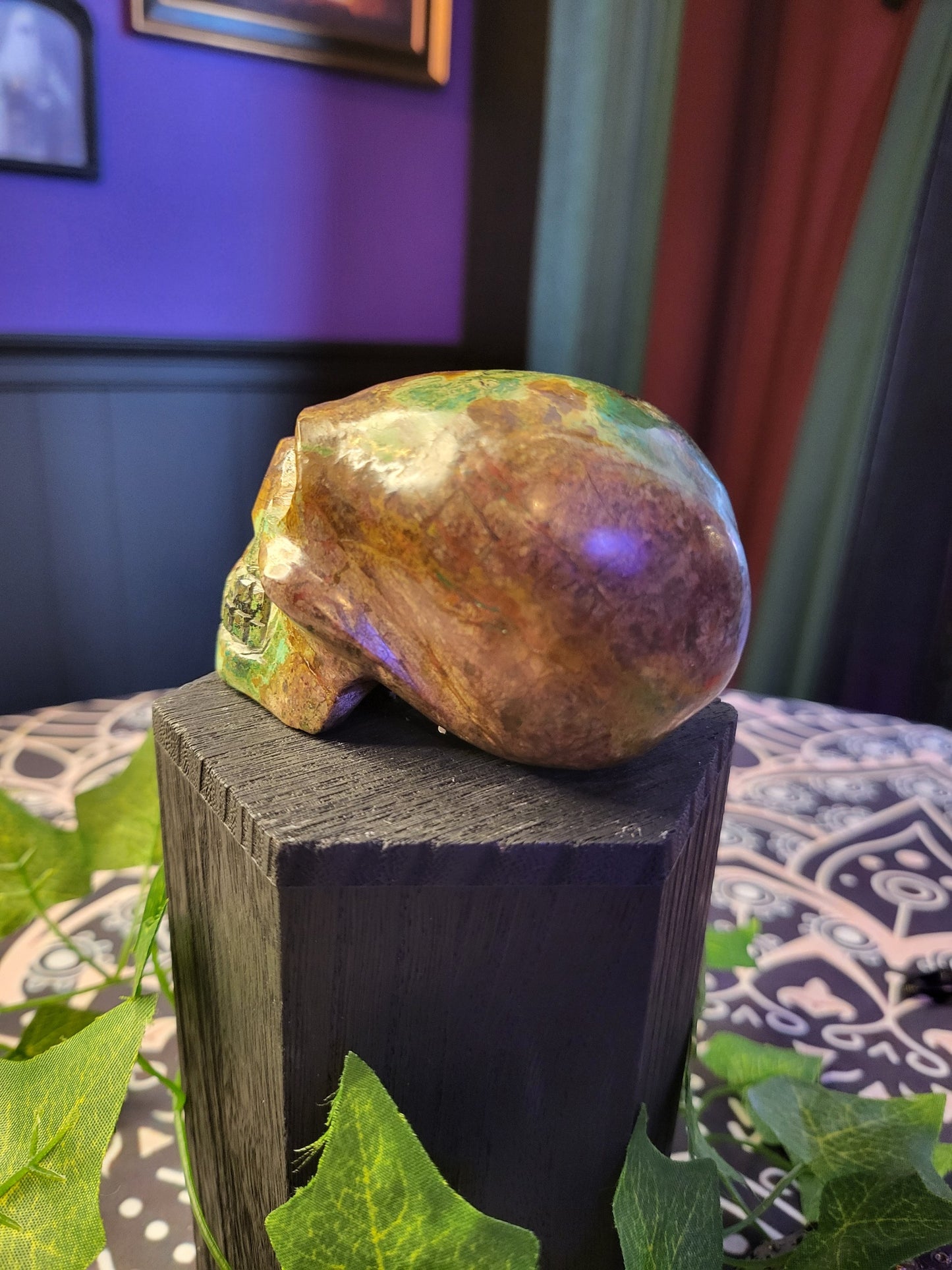 Green Opal Skull