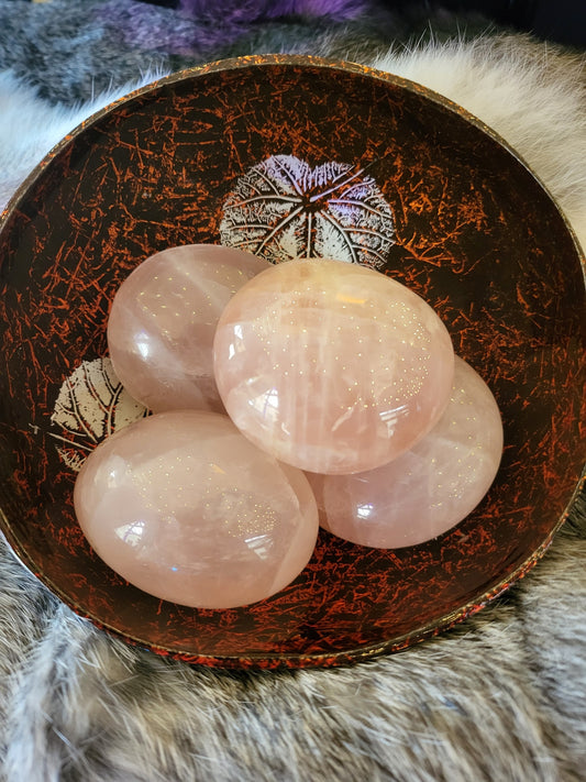 Rose Quartz Palm Stone