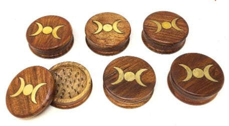 Triple Moon Herb Grinder Wood