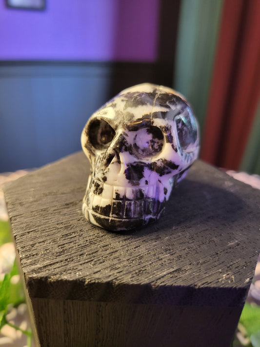 Zebra Jasper Skull Small