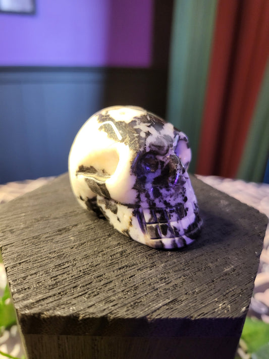 Zebra Jasper Skull Small