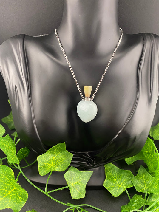 Aventurine Bottle Necklace – Heart Shaped