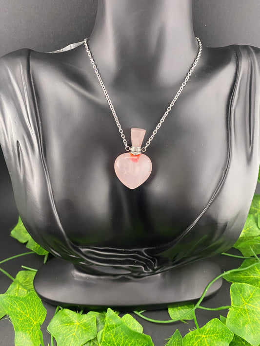 Rose Quartz Bottle Necklace