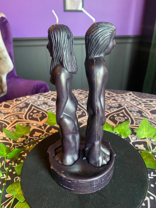Black Male & Female Separation Candle 8"