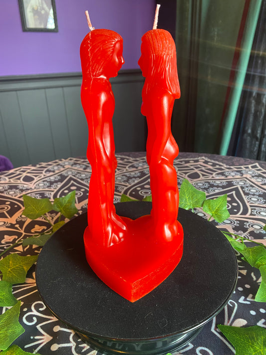 Red Female & Male Lovers Candle