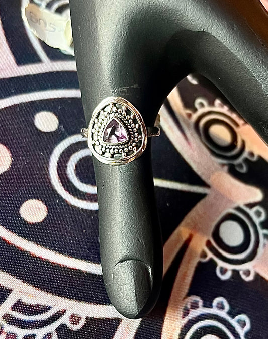Labradorite Small Triangle Ring