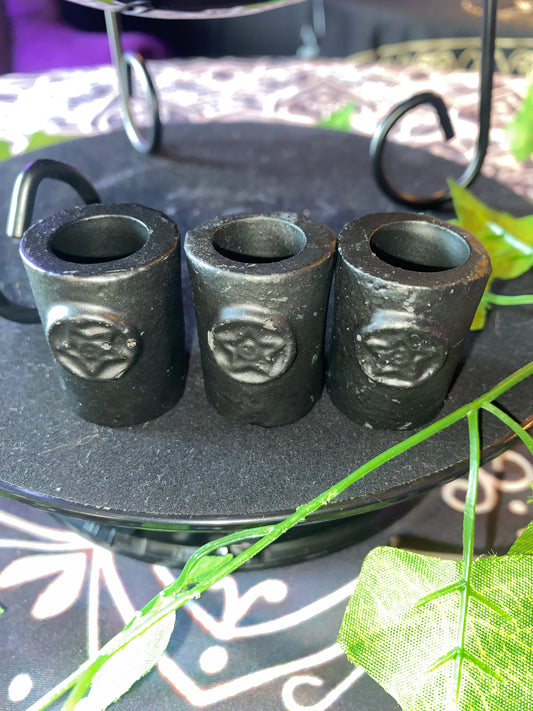Cast Iron Chime Candle Holder Black