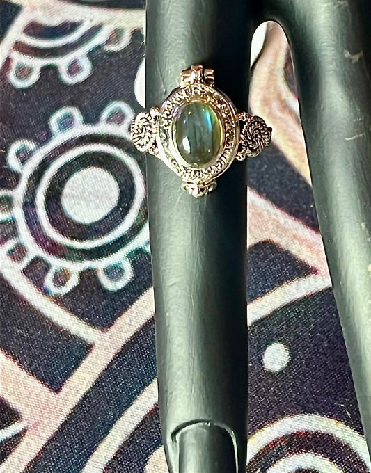 Labradorite Poison Ring
