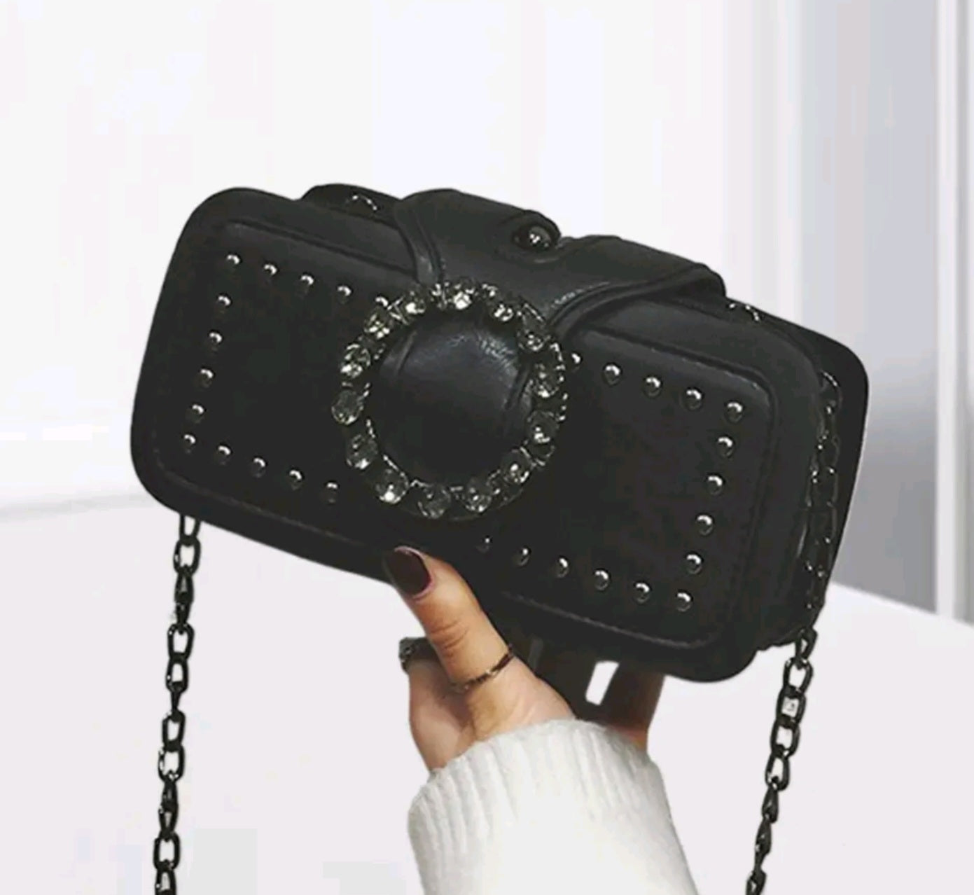 Riveted Purse With Chain