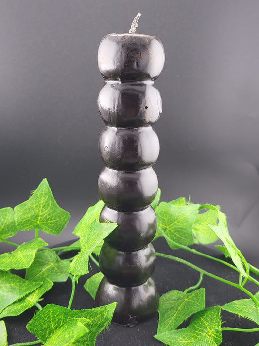 Black Knob Candle 7"