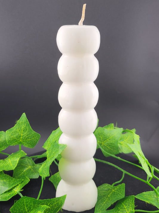 White Knob Candle 7"