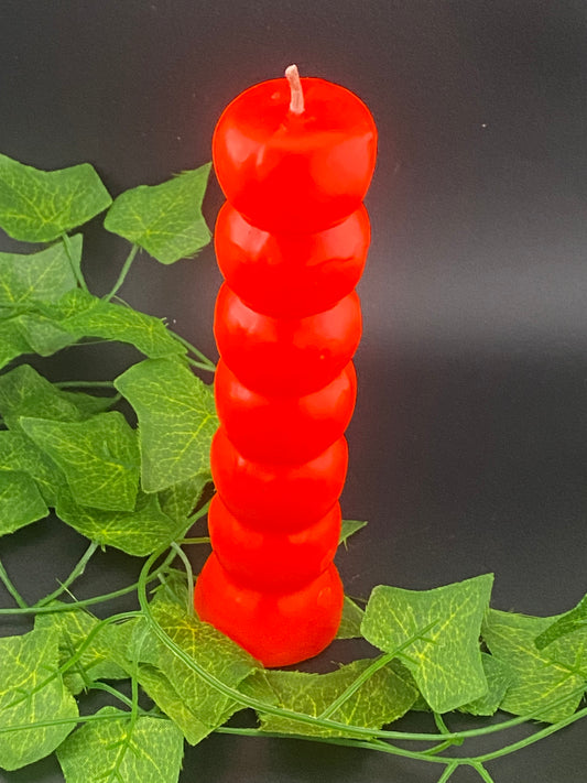 Red Knob Candle 7"