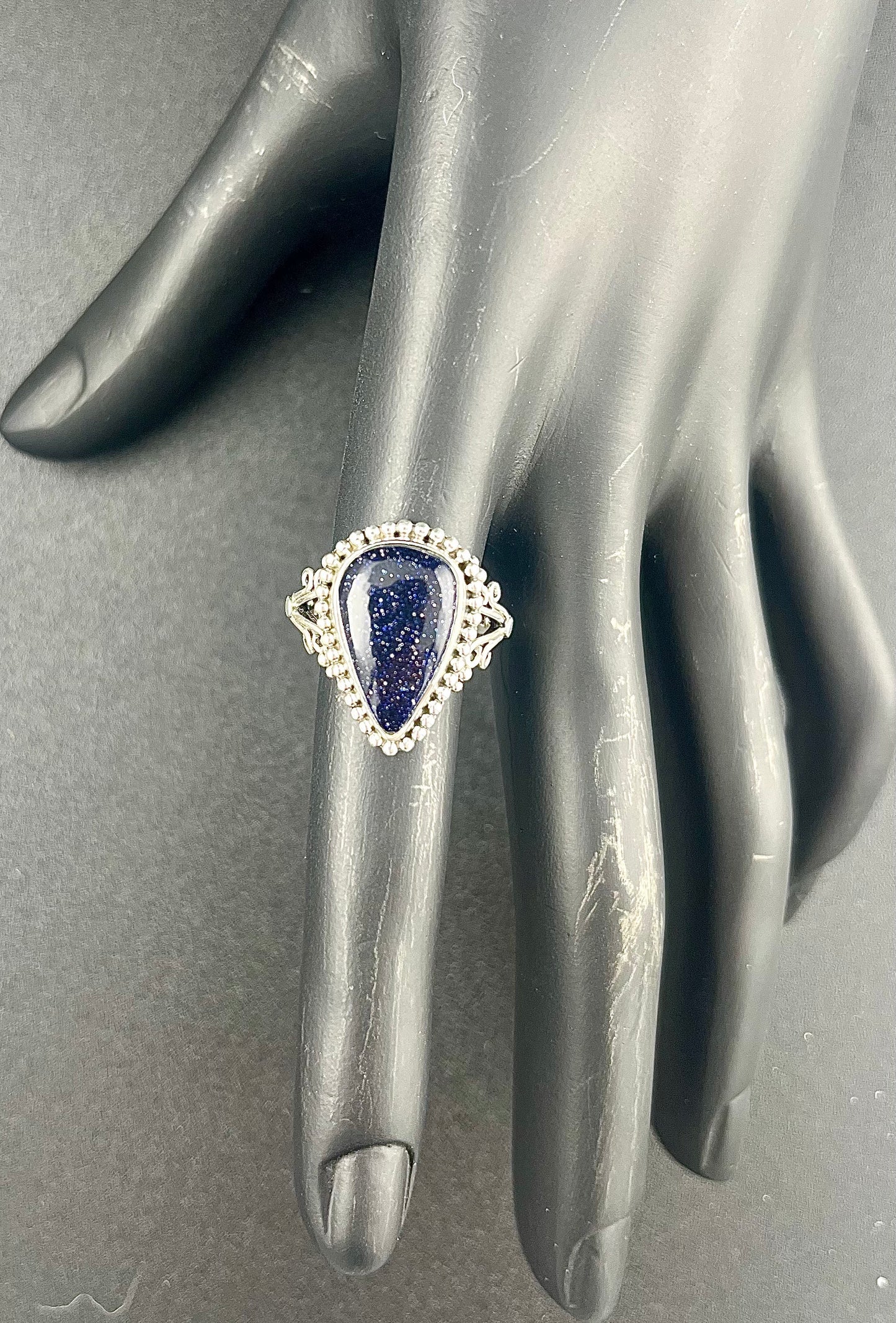 Blue Goldstone Ring