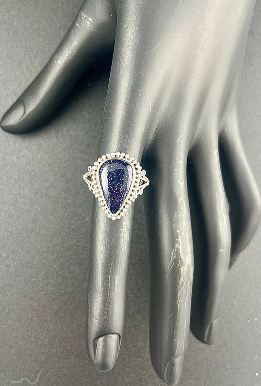 Blue Goldstone Ring