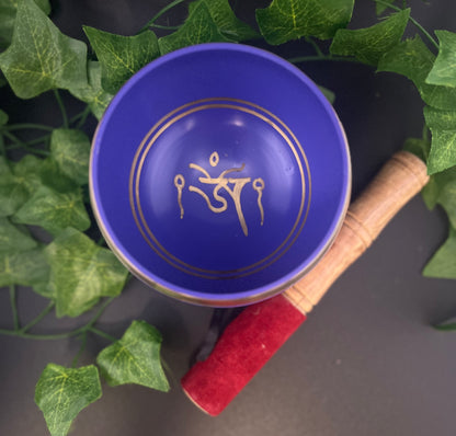 Violet Tibetan 4" Singing Bowl With Cushion And Striker
