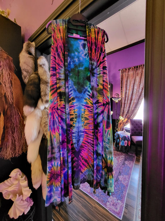 Full-Length Tye Dye Duster Vest