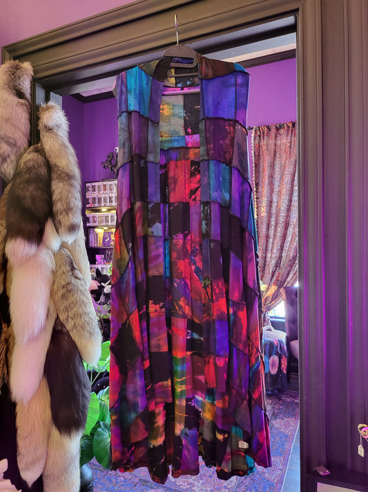Full-Length Patchwork Duster Vest
