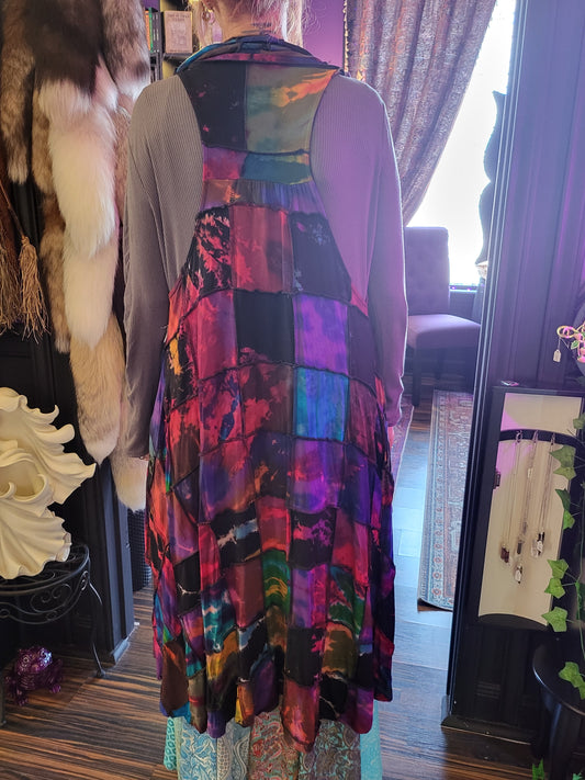 Full-Length Patchwork Duster Vest