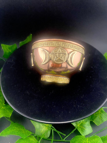 Triple Moon Pentacle Offering Bowl