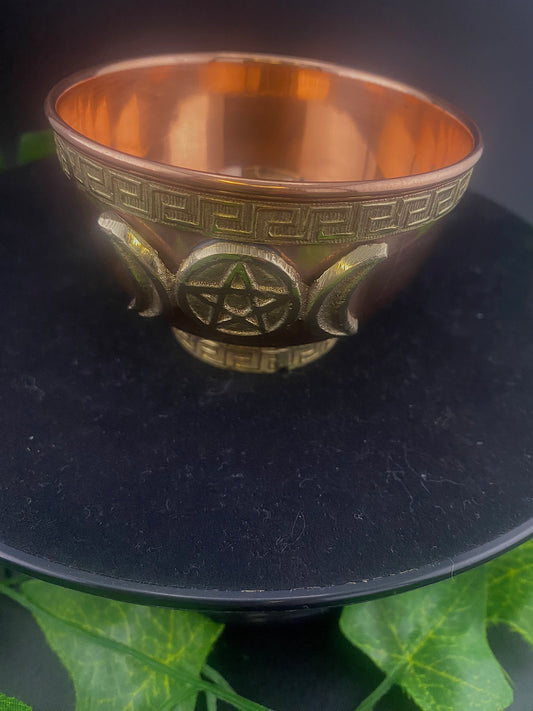 Triple Moon Pentacle Offering Bowl