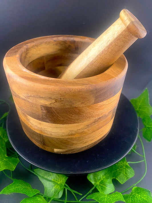 Acacia Wooden Mortar & Pestle