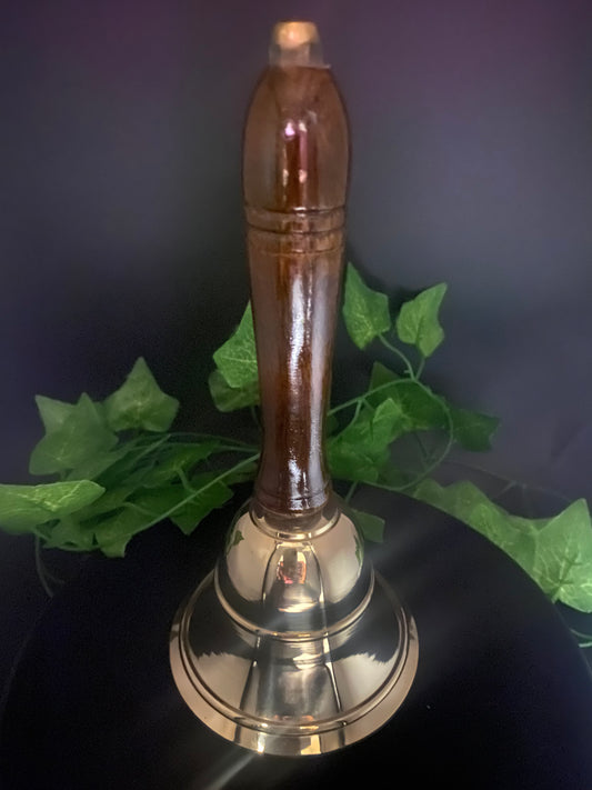 Brass Hand Bell With Wooden Handle