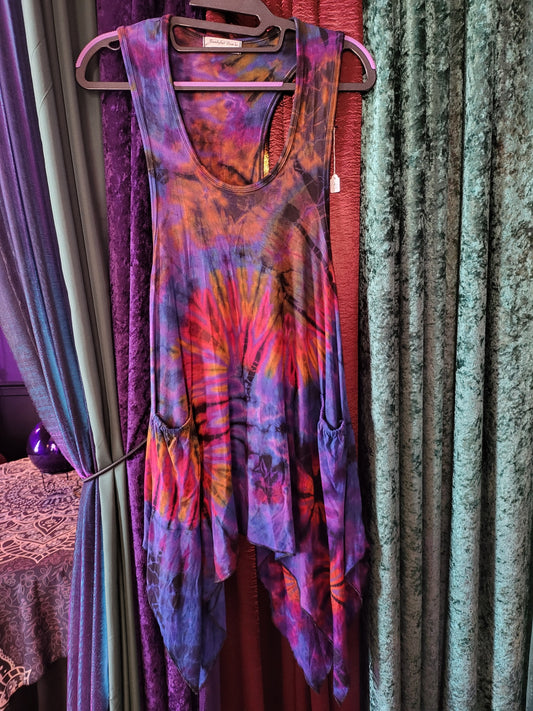 Tye Dye Racerback Dress with Pockets