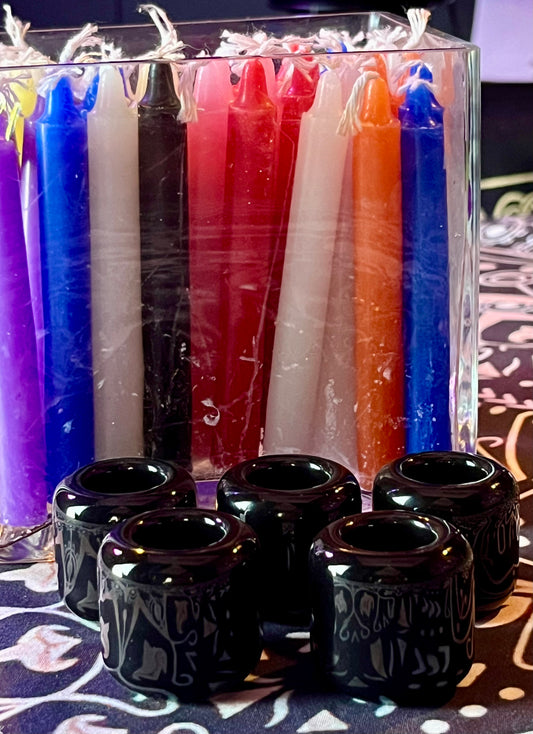 Black Ceramic Chime Candle Holder