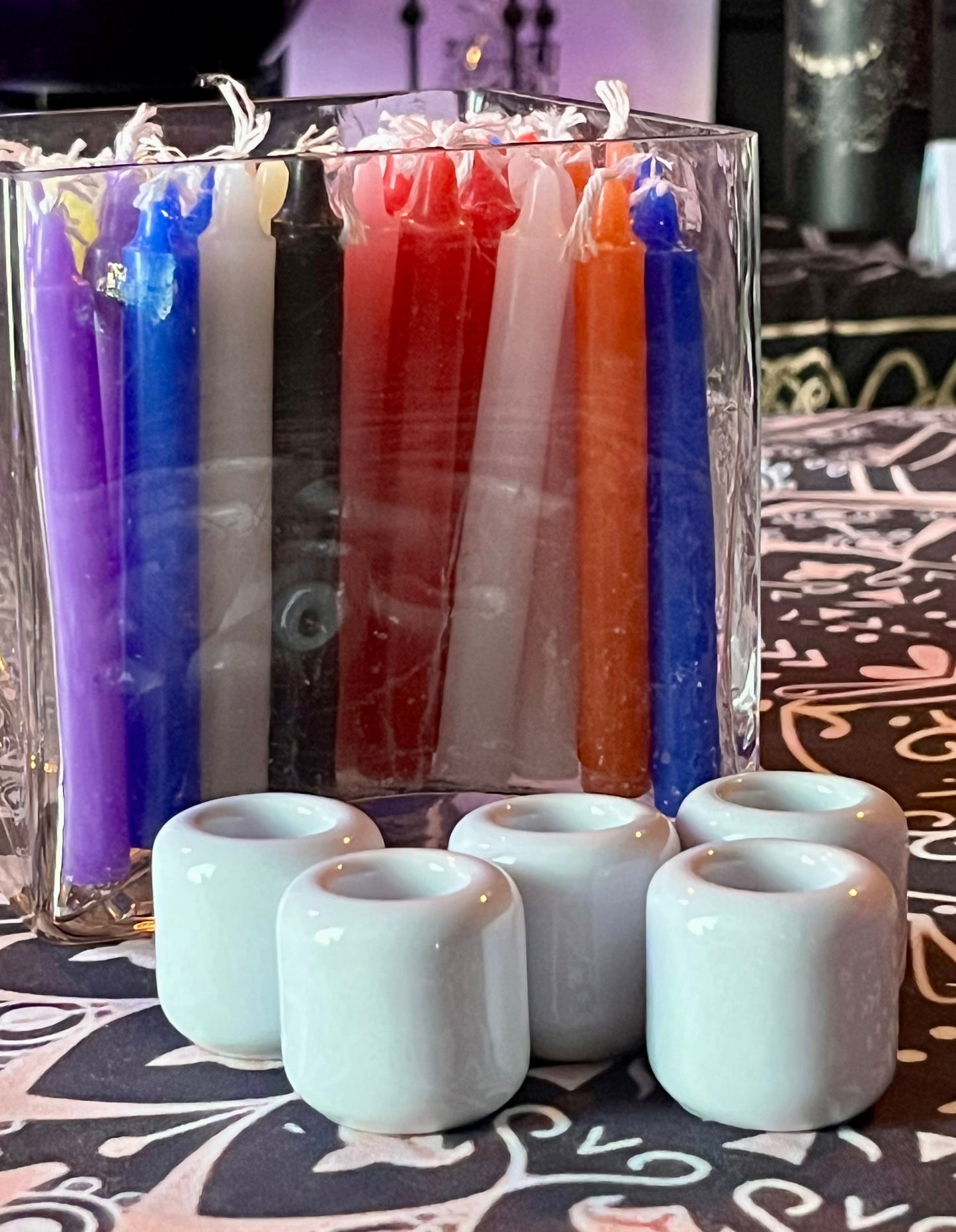 White Ceramic Chime Candle Holder