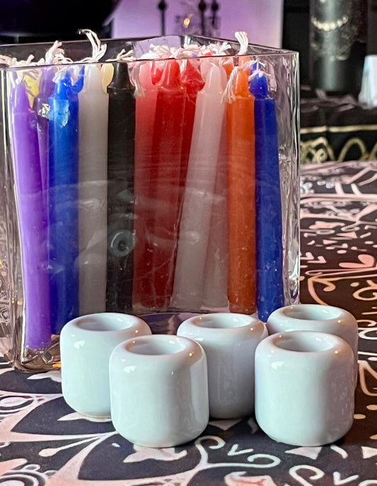 White Ceramic Chime Candle Holder